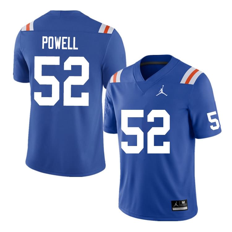 NCAA Florida Gators Antwuan Powell Men's #52 Nike Blue Throwback Stitched Authentic College Football Jersey EKJ1264WS